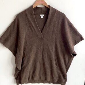 Pure Jill brown tunic Short Sleeve Blouse, Size L/XL Petite